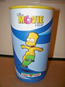 Simpsons Movie Kwik E Mart cups Bart